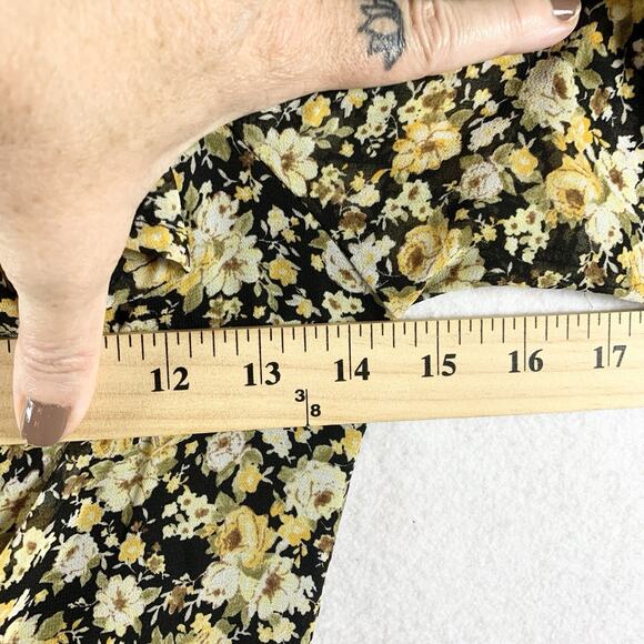 ASTR x Revolve Womens Sheer‎ Mesh Ruched Floral Dress Sz M Dark Cottage Romantic - Picture 10 of 16